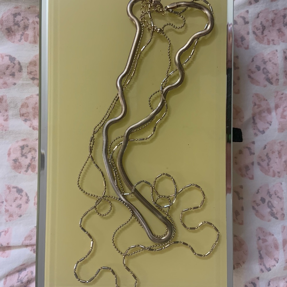 3 layer gold necklace